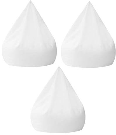 Alasum 3 Piezas Funda para Saco de Relleno de Espuma Tejido Transpirable y Almacenamiento Seguro, Adecuado para Sala de Estar y Habitación de Juegos, Color Blanco