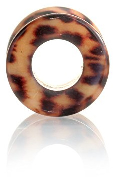 Drops Karisma Ohr Flesh Plug Tunnel Piercing Acryl Leopard Braun T6357 Größe 10mm
