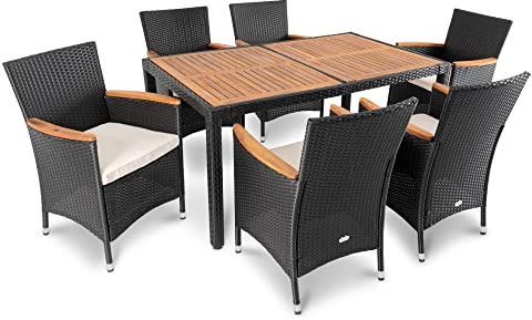 di volio Polyrattan Gartenmöbel-Set mit Tisch und 6 Stühlen Verona