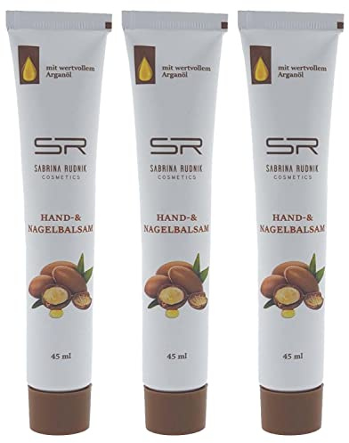 varivendo Bloc de notas + bálsamo de manos y uñas Sabrina Rudnik Set con aceite de argán | Hidratación y cuidado para las manos | Extracto de argán marroquí | 3 x 45 ml