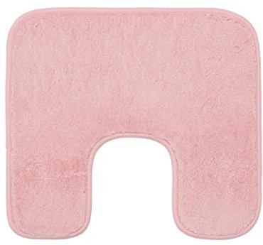Gözze - Alfombra de baño antideslizante con recorte, RIO, microfibra, Adecuada para el pie del inodoro, 50 x 45 cm - Rosa malva