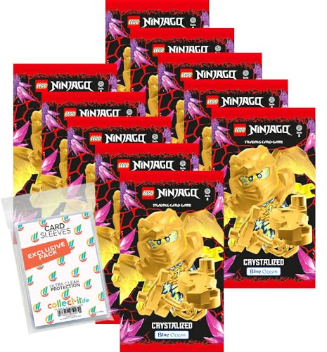 Bundle mit Blue Ocean LEGO Ninjago Serie 8 Trading Cards - 10 Booster + Exklusive Collect-it Hüllen