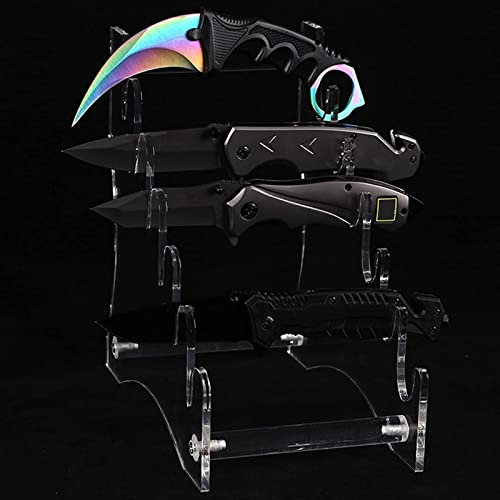 Espositore per coltelli Trasparente - Supporto per coltelli da Tavolo in Acrilico 2D | Portacoltelli Trasparente, portaposate da banco, espositore per coltelli per organizzare e conservare