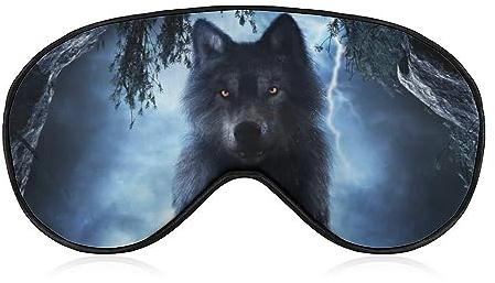 Wolf Alone Schlafmaske mit stürmischem Himmel, für Männer, Frauen, Teenager, Kinder, Nachtschlaf, Augenschattenabdeckung, Komfort für Reisen, Yoga, Nickerchen