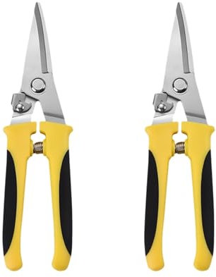 OSALADI Iron Sheet Scissors 2 Pcs Heavy Duty Metal Sheet Shears with Labor-Saving Spring Anti-Skid Handle and Safety Fastener for DIY and Workshop Use