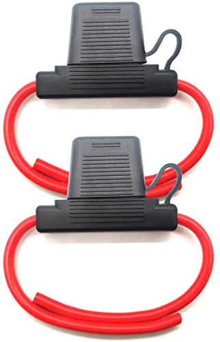 VANTRONIK Waterproof Maxi Inline Fuse Holder with 10 Gauge AWG Wire 13.8 Inches Long, Fit for Big Blade Fuse in Vehicle Automotive Car Boat Tractor Up to 80A DC, Super Heavy Duty, 2 Pack