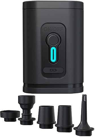 Elektrische Luftpumpe, Tragbare Aufblaspumpe, Kabellose Ladeluftpumpe, Mini Schnelles Aufpumpen Luftkompressor Reifenpumpe mit USB Anschluss Wiederaufladbarer Luftpumpe für Camping Schwimmbäder Float