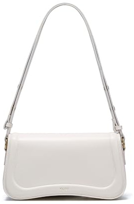 JOLLQUE Halbmond Umhängetasche für Frauen, Kleine Lederriemen Knödel Handtasche Geldbörse, Einzigartige Trendy Designer Hobo Crossbody Taschen(Beige)