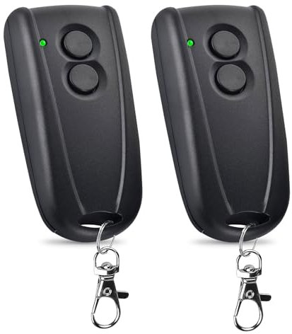 2 Pezzi Apriporta Garage, Telecomando 433MHz, Trasmettitore Telecomando Compatibile con Telecomando Hormann 433MHz ECOSTAR RSC2, RSE2 RSZ1 Nero