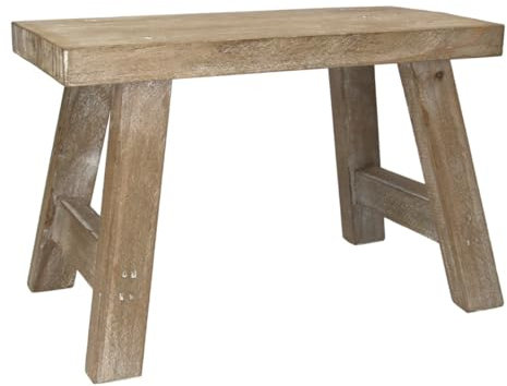 Gisela Graham Small Wooden Rustic Decorative Bench