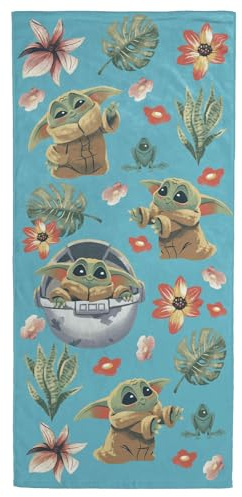 Jay Franco Star Wars The Mandalorian Handtuch mit Baby Yoda Grogu – Fürs Bad, den Strand & Pool – 71 cm x 147 cm