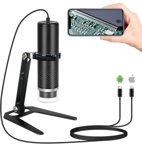 USB Digital Mikroskop Kompatibel mit iOS und Android Geräten, 1920x1440P HD tragbare Mikroskop Kamera für Erwachsene, Kinder, Studenten