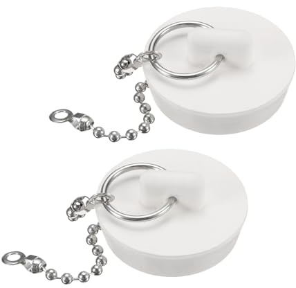 QUARKZMAN 2 Piezas Tapón de Drenaje de Goma para Bañera Blanco
