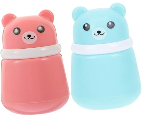 ibasenice Babypuder Puff Kasten Satz Für Kinder Und Erwachsene Tragbarer Kunststoff Behälter Mit Quaste Leicht Abnehmbarer Deckel Kompakte Größe Für Reise Und Alltag