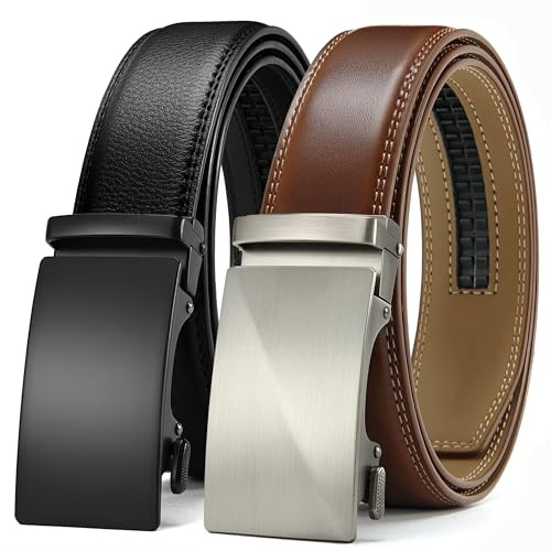CHAOREN Gürtel Herren 2er-Pack, 35mm Breit Automatik Ledergürtel