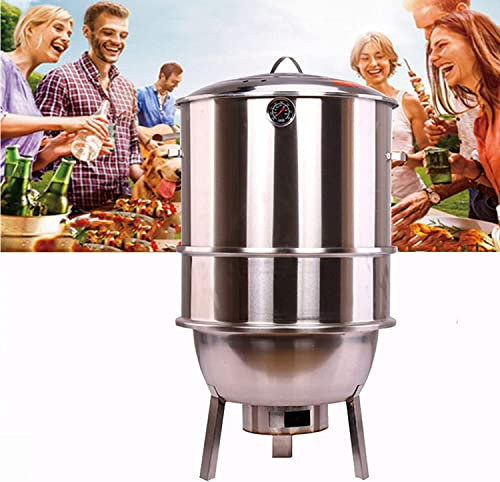 Certificación de Seguridad Parrillas de Barbacoa de carbón de pie Parrilla de Barbacoa de Acero Inoxidable con Rejilla Parrilla combinada portátil para ahumadores para Exteriores Jardín Pati