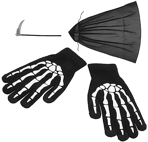 BESPORTBLE Muerte Para Halloween Disfraz De Conjunto Guantes y Hoz Para Fiestas De Disfraces y Eventos Temáticos