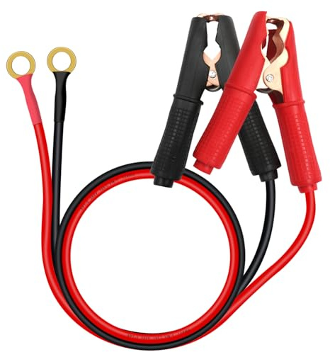 HuaLiSiJi Pinzas Cable Bateria 12V 24V Pinzas Cocodrilo Cargador Bateria 12AWG 30A Pinzas de Cocodrilo con Cable, Material de Cobre Puro con Fundas Aislantes (3 m)
