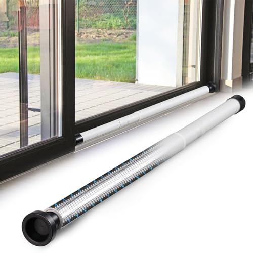 Sicherheitsstange Fenstersicherung Einbruchschutz für Schiebetüren Panzerriegel Verstellbare Verriegelung Fenster Sicherungstange (Weiß, 2p)