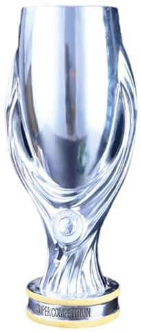 YYDSTES Nachbildung des Europäischen Supercup-Fußball Trophäe Fussball Champions Liga Pokal Sport Memorabilien und Sammlerstücke,Wohndekor Ausstellungsornamente Tolles Geschenk für Fußballfans,16cm