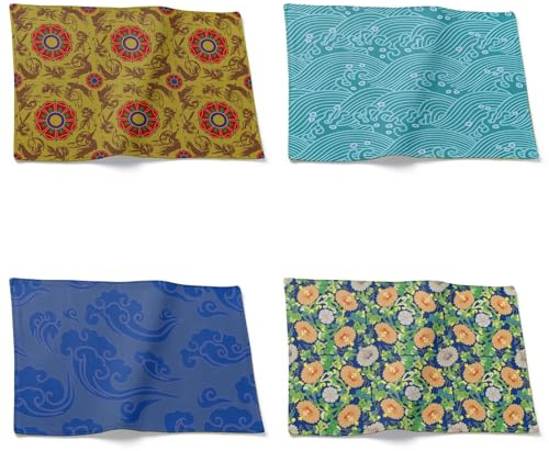 CEVAN Sottopiatti Eleganti Tovagliette Quadrate Modello retrò Set di 4, 1 Tovaglietta Colazione Sottopiatto Matrimonio per Tavola in Cucina, Riunioni di Famiglia, 32x42cm