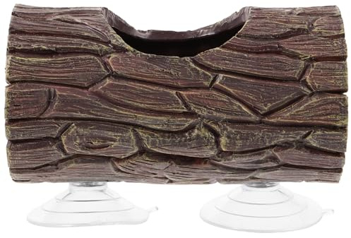 BESTonZON Reptilienhöhle aus Kunstharz Hohler Baumstamm Reptilienversteck Einsiedlerkrebs-kletterspielzeug für Terrarien-Dekoration