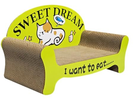 kowaku Kratzbrett Als Katzensofa Und Kratzmöbel EIN Bequemes Katzenbett Und Eine Katzenliege Aus Robuster Wellpappe Zum Spielen für Hauskatzen Im Wohnzimmer, GrÜn