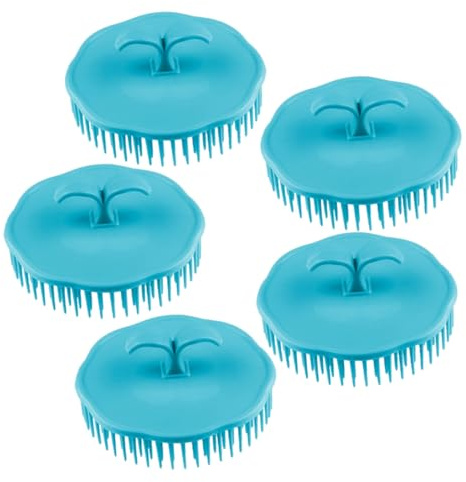 STAHAD 5 pièces Brosse Shampooing Plastique Brosse Ronde de Massage Chevelu Antipelliculaire Nettoyage Profond Racines Portable pour Bain et Coiffure Aléatoires Couleur Couleur Aléatoire