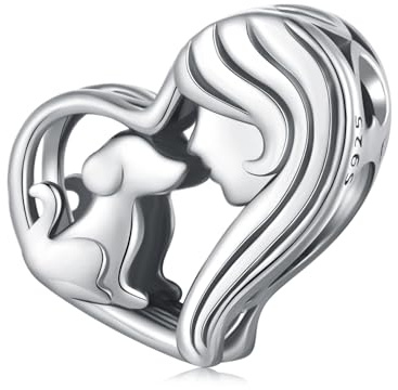 Frauen lieben Tier-Anhänger 925 Sterling Silber Herz-Perle passt für Pandora Charm Armband (Hunde Liebes Charm)