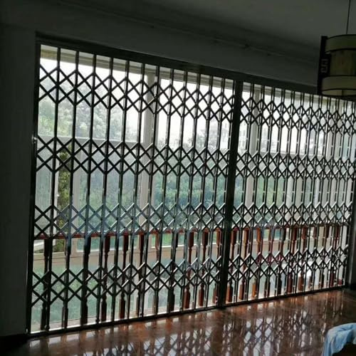 Fenstergitter Einbruchschutz Teleskopierbare Sicherheitsgitter aus Edelstahl für Fenster, Sicherheitsgitter für Schiebetüren, Fenstergitter mit Balustrade, Fenstersicherungen(W80xH90cm/32x36in)