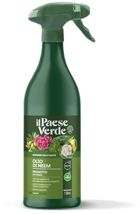 Il Paese Verde Olio di Neem Pronto all'uso, 1L | Protezione Naturale per Piante, Orto e Giardino - Aiuta contro Afidi, Cocciniglia, Aleurodidi e Ragnetto Rosso - Biologico