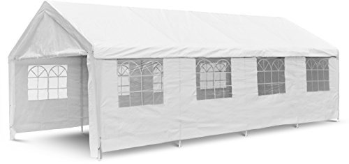 Nexos Hochwertiges Festzelt Partyzelt Bierzelt Gartenzelt PE-Pavillon stabil wasserdicht 4 x 8 m weiß