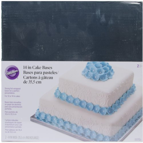 Wilton - Bases de Pastel cuadradas (35,50 cm, 2 Unidades), Color Plateado