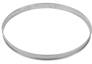 Gobel - Cercle à tarte inox - bord roulé - Ø24 cm h2,7 cm - 4/10ème | Fabriqué en France ; inox 4/10ème, bord roulé sans arêtes vives ; haut de gamme, démoulage facile, qualité pro