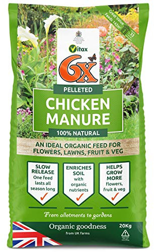 6X strength Pelleted Chicken Manure. 1 Bag of 20KG ( 1 X 20KG )