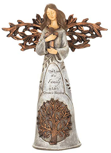 Roman Giftware Inc., Inspirational Heavenly Blessings Collection, 9 H Tree of Life Angel W/Cross,Religious, Inspirational, Durable (6x2x9)