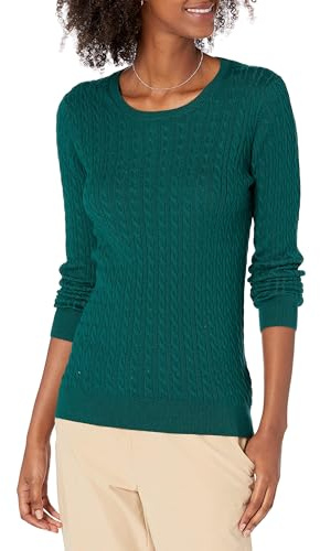 Amazon Essentials Jersey Ligero de Manga Larga de Punto Trenzado Mujer
