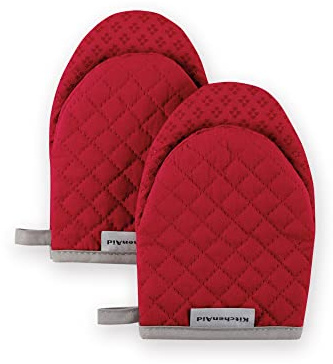 KitchenAid Asteroid Mini Oven Mitt Set, 5.5x8, Fire Red, 2 Piece