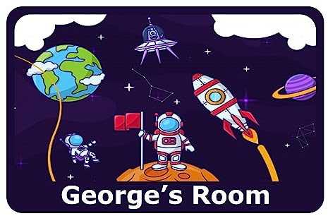 Space Planets & UFO Kids Bedroom Door Sign Personalised For You - Any Name! Door Plaque,Girls/Boys,Nursery,Decor,Kids Room,Space