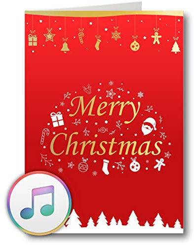 PlayMegram bespielbare Audio-Weihnachtskarte für eigene Sprachnachrichten und Musik (MP3), Weihnachtsgrußkarte, Kreative Geschenkidee