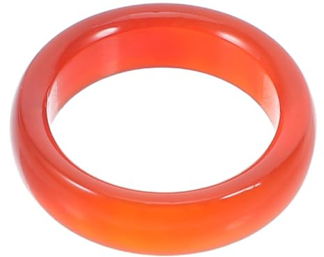 Holibanna Bague Cornaline Naturelle Anneau D'Agate Rouge 2.30X1.70X0.60Cm Bague Élégante Pour Femmes Et Filles Bijoux De Soirée Et Quotidien