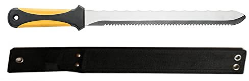 Insulation Knife with Sheath - Serrated Stainless Steel Saw for Cutting XPS & PIR Foam Board, Rockwool, Polystyrene and Loft Insulation Materials (YHSC)