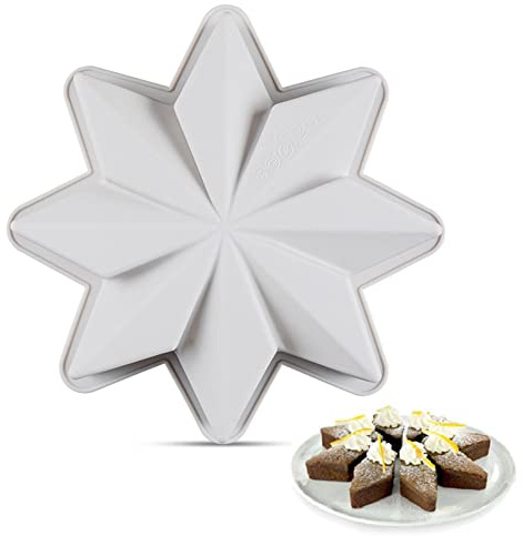 DUBENS 8-Zacken-Stern Silikon Kuchenform für Gebäck Schokolade Dessert Form DIY Kunsthandwerk Seife Formen Kuchen Dekor Backwerkzeuge Backwerkzeuge Backwaren