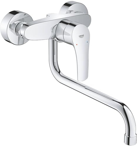 Grohe Wand-Spültisch-Einhebelmischer Eurosmart chr, schwenkb. Auslauf, Ausladung 276mm