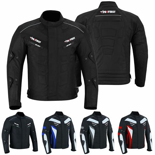 PROFIRST Motorbike Men’s Riding Jacket Motorcycle Jacket for Men Waterproof Jacket CE Armored Protection Black X-Large