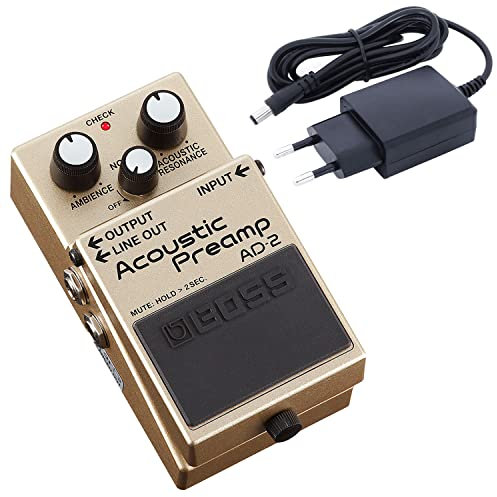 Boss AD-2 Acoustic Preamp Pedal Effektgerät für Akustik-Gitarre + keepdrum Netzteil