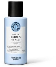 Maria Nila Coils & Curls Co-Wash, 100 ml, För lockigt och vågigt hår, Jojobaolja för att hålla sig återfuktad under tvätt, Sheasmör för att förbättra lockar, 100% vegansk
