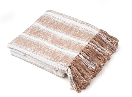 Elberfelder Leinen Bio-Baumwolldecke 180×130 cm – Weiche Wohndecke aus Naturfasern, atmungsaktiv & leicht – Ideal für Sofa, Bett & Wohnraum – Pflegeleicht & vielseitig