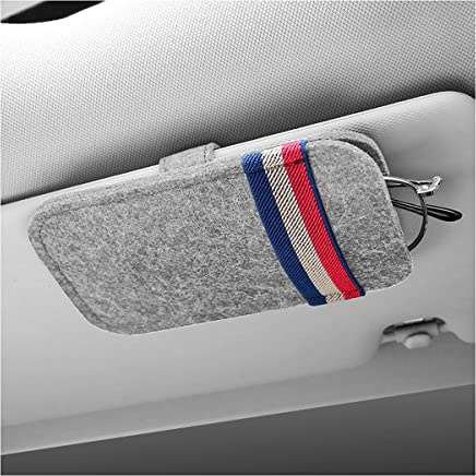 Adunsiaoto Auto Sonnenblende Sonnenbrille Organizer, Universal Auto Brillenetui, Auto Sonnenbrille Brillenetui Brillenbox, Automotive Innenraum Visier Zubehör(Hellgrau)