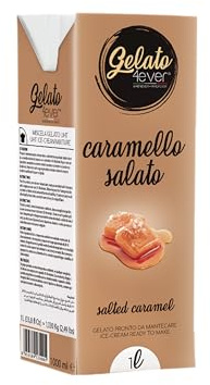 Gelato 4ever – Salted Caramel Italian Gelato Ice Cream Mix, Easy & Quick to Use, Compatible with Ninja Creami and Any Soft Serve Ice Cream Machine & Maker, Icecream & Dessert, 1 lt, Made in Italy
